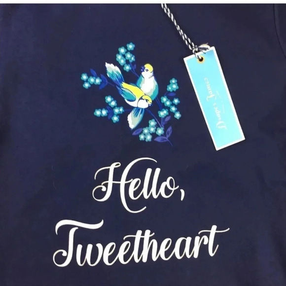 New Draper James Hello Tweetheart Bird Graphic tee floral t-shirt top floral - Picture 6 of 11